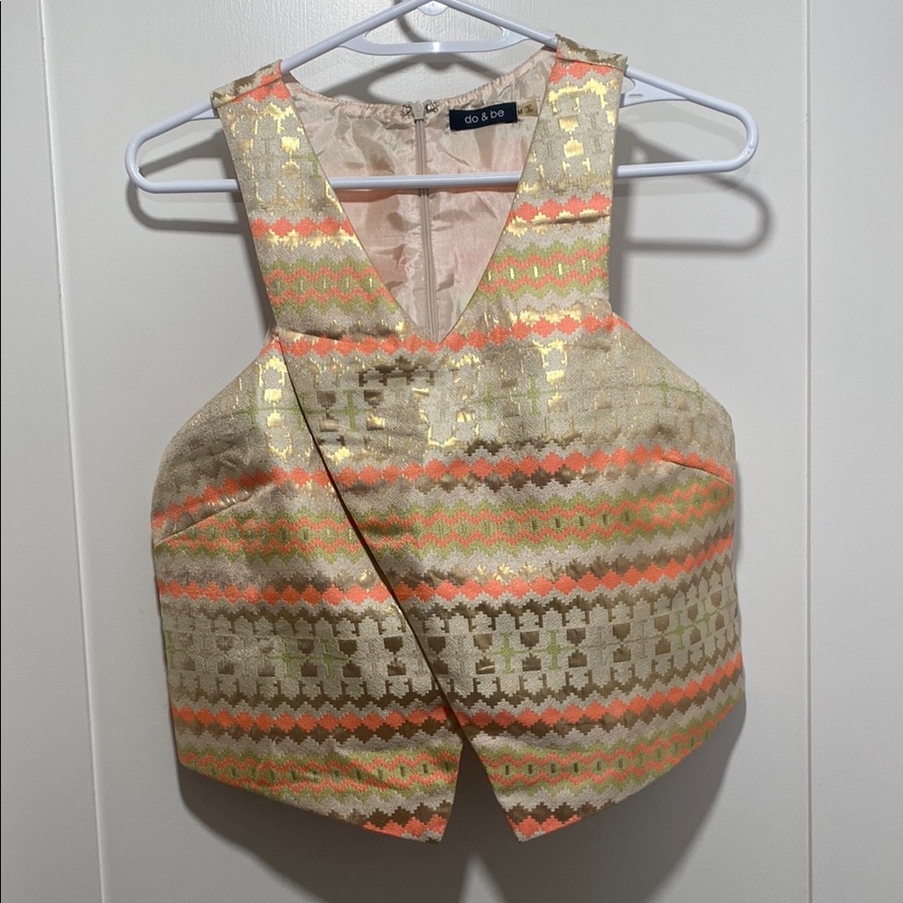 Gold and Peach Crop Top